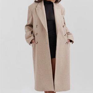 House of CB Oatmeal Double Breasted Coat